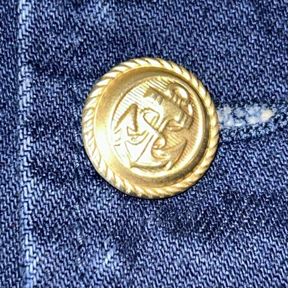 Vintage Unique Jacket From Don’t Stop Size Medium Denim & Velvet Missing Button - Picture 15 of 16